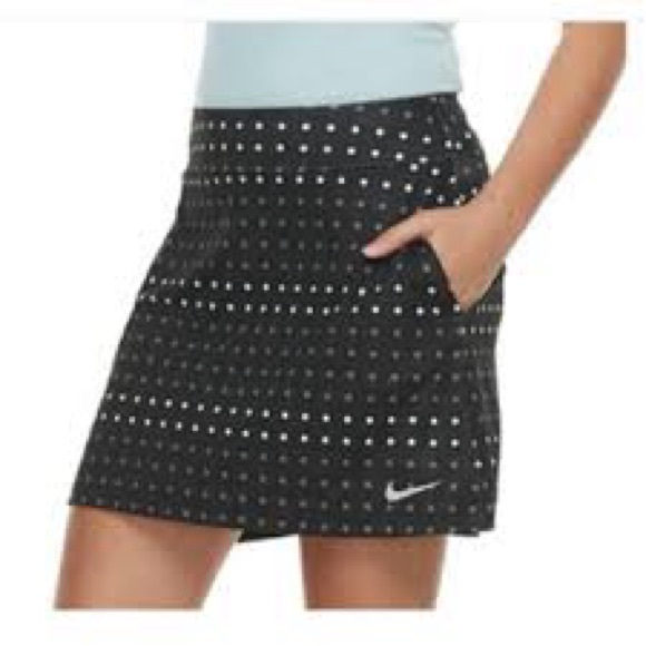 Nike Dresses & Skirts - Nike large tennis golf skirt skort black gray white polka dot athletic women’s